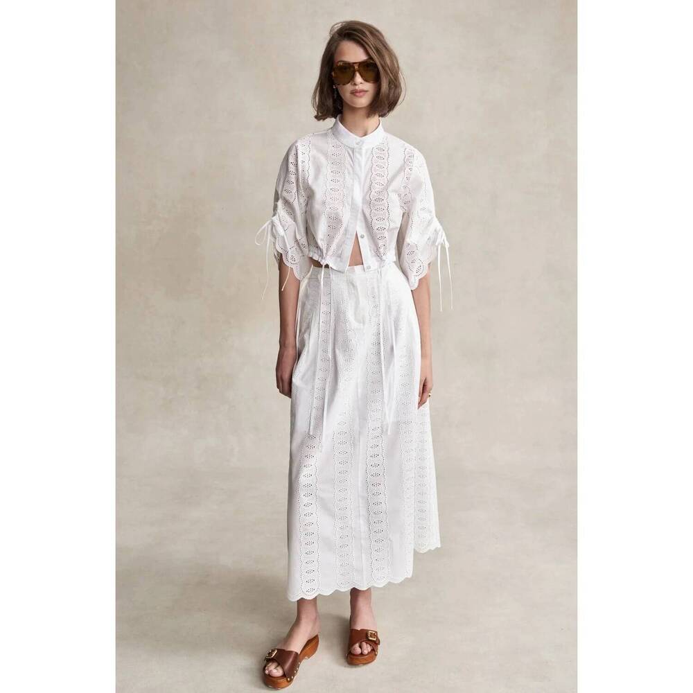 NEW HEVRON amaris skirt in white eyelet
